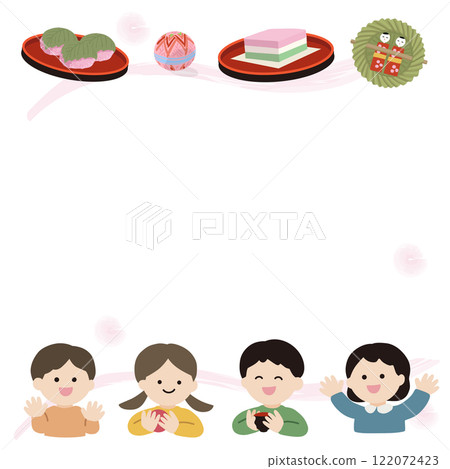 Children's Hinamatsuri vector template Children's Hinamatsuri vector template 122072423