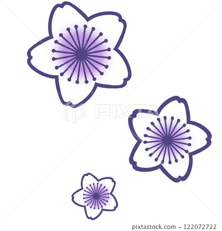紫色簡單櫻花插畫 紫色簡單櫻花插畫 122072722