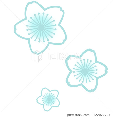 淺藍色簡單櫻花插畫 淺藍色簡單櫻花插畫 122072724
