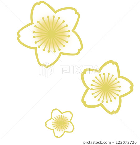 黃色簡單櫻花插畫 黃色簡單櫻花插畫 122072726