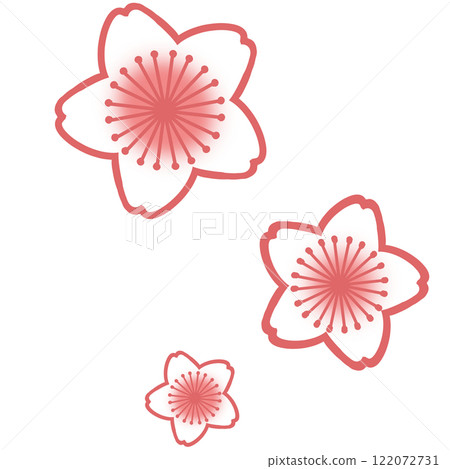 深粉紅色簡單櫻花插畫 深粉紅色簡單櫻花插畫 122072731