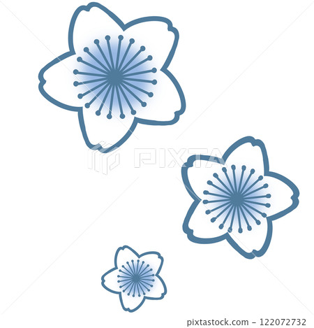 Blue simple cherry blossom illustration Blue simple cherry blossom illustration 122072732