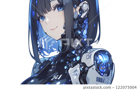 Cyborg girl anime illustration 122073004