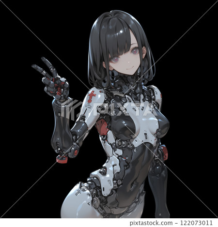 Cyborg girl anime illustration 122073011