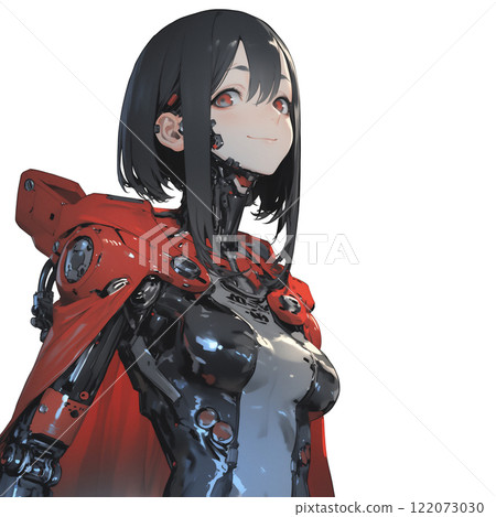 Cyborg girl anime illustration 122073030