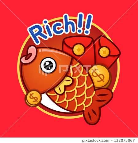 Cute Chinese New Year Fish And Money Cute Chinese New Year Fish And Money 122073067