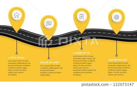 Road Infographics Template 122073147