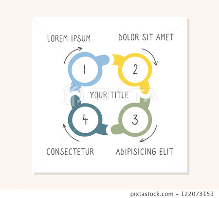 Hand Drawn Circle Diagram with 4 Elements Hand Drawn Circle Diagram with 4 Elements 122073151