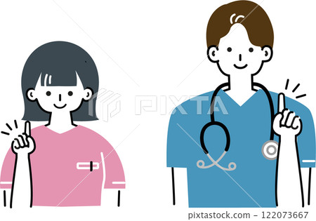 男女醫護人員提供善意建議 122073667