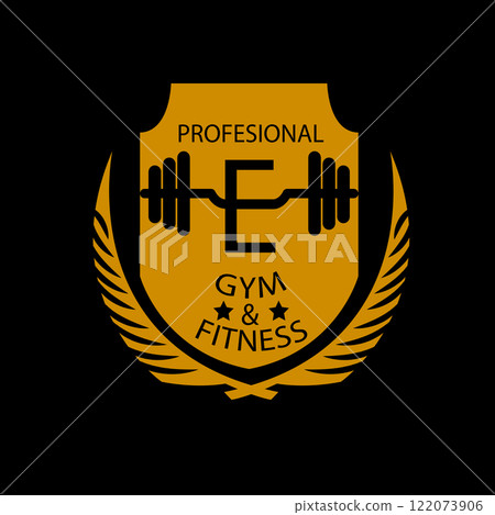 Letter E logo fitness vector graphic shape modern 122073906