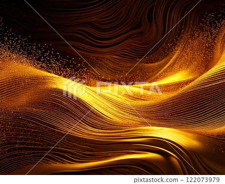 Deep gold wavy line background 122073979