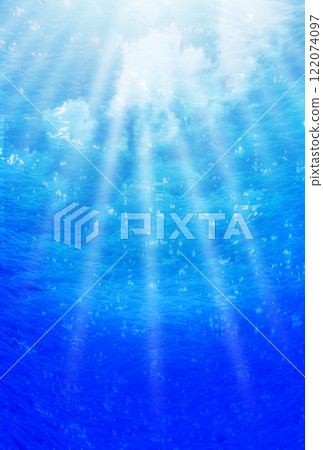 A view of the blue sky from underwater 122074097