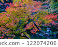 Lantern and autumn leaves 122074206