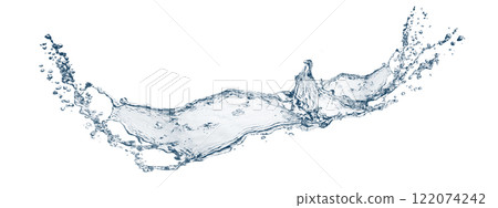 抽象藍色波浪和飛濺的 3d 插圖 122074242