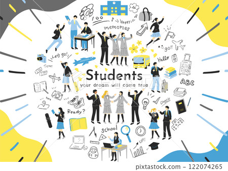 學生們享受學校生活 學生們享受學校生活 122074265