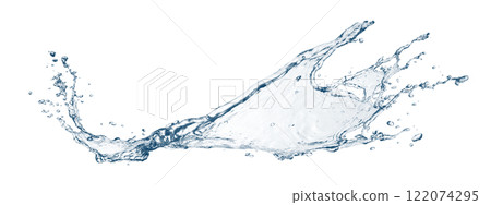 抽象藍色波浪和飛濺的 3d 插圖 122074295
