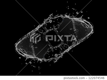 3d illustration of abstract waves and splashes on black background 3d illustration of abstract waves and splashes on black background 122074546