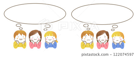 Illustration of kids and speech bubbles Illustration of kids and speech bubbles 122074597