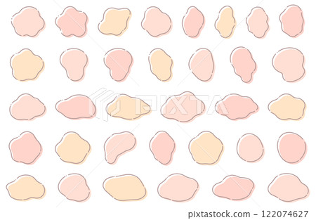 Vector illustration set of fluffy fluid shape frames, speech bubble, pink, copy space Vector illustration set of fluffy fluid shape frames, speech bubble, pink, copy space 122074627