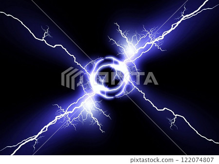 3d illustration of abstract lightning bolt glowing on black background 3d illustration of abstract lightning bolt glowing on black background 122074807