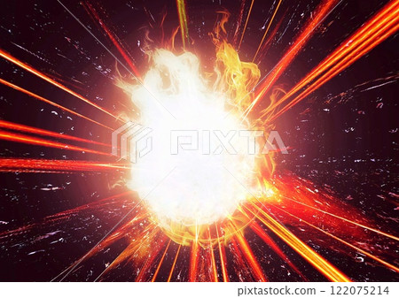 3d illustration of burning fire flames on a black background 122075214