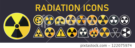 A comprehensive collection of Radiation Icons meant for promoting Safety and Awareness today 122075974