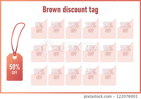A Chic and Stylish Brown Discount Tag Designed Specifically for Effective Promotions 122076001
