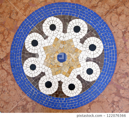 ITALY, MILAN - SEPTEMBER 27, 2014 - Floor mosaic in galleria Vittorio Emanuele II ITALY, MILAN - SEPTEMBER 27, 2014 - Floor mosaic in galleria Vittorio Emanuele II 122076366