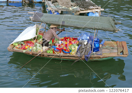 Floating market boat in Vietnam Floating market boat in Vietnam 122076417