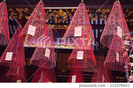 Spiral incense burners at a Vietnamese temple Spiral incense burners at a Vietnamese temple 122076641