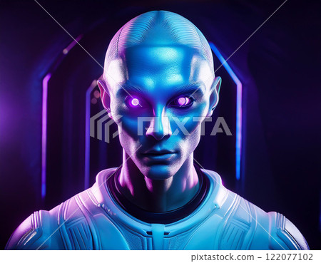 Humanoid Alien Looking at Camera 122077102