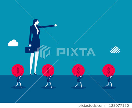 Business authority and dictator. Business domination vector flat style Business authority and dictator. Business domination vector flat style 122077320