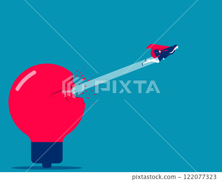 Business with breaking new ground, Business innovation vector flat style Business with breaking new ground, Business innovation vector flat style 122077323