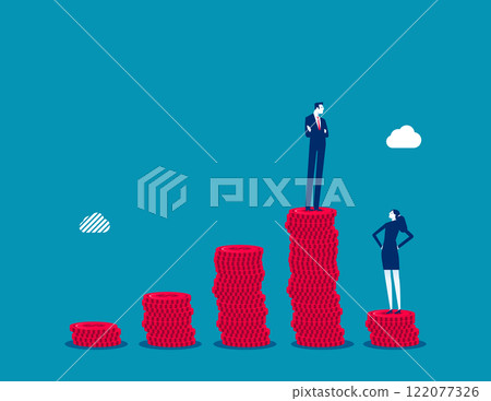 Business comparison and imbalance. Business contrasts vector flat style Business comparison and imbalance. Business contrasts vector flat style 122077326