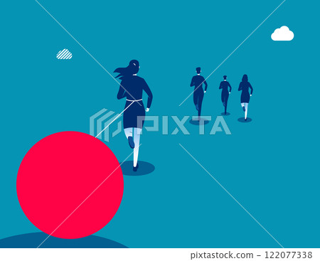 Business people with unfair, Business restraining vector flat style 122077338