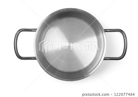 The stainless steel pan isolated 122077484