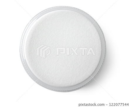 Plastic white bowl lid cover top view 122077544