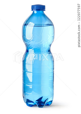 Small blue plastic water bottle 122077597