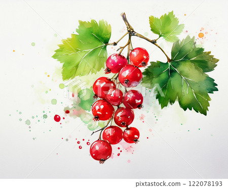 Red currant with green leaves Red currant with green leaves 122078193