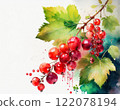 Red currant with green leaves 122078194