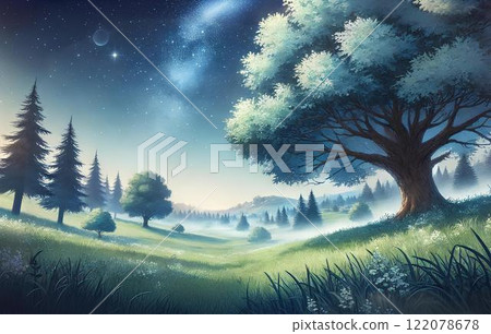 Big tree and night sky 122078678