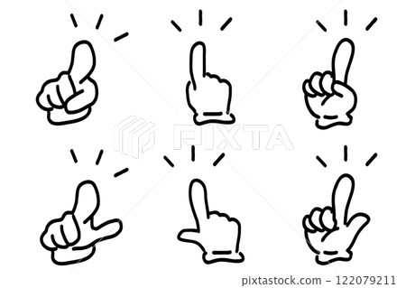 Handwritten pointing hand sign icon 122079211