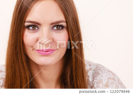 Portrait of happy, positive attractive woman 122079846