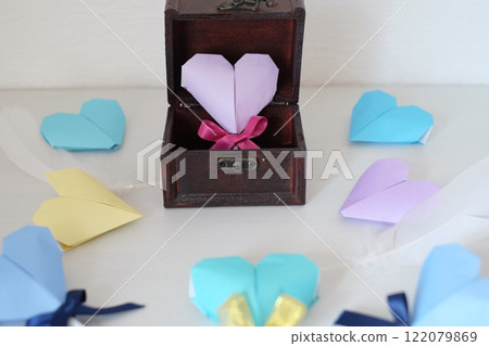 Heart made from origami 122079869