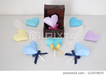 Heart made from origami 122079870