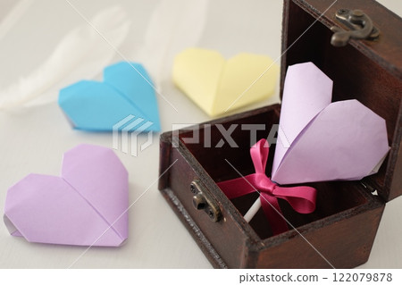 Heart made from origami Heart made from origami 122079878