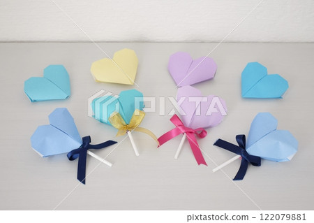 Heart made from origami Heart made from origami 122079881