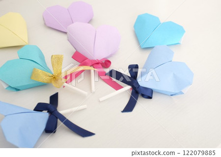 Heart made from origami Heart made from origami 122079885