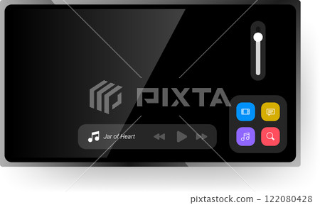 Minimalist Head Unit Dashboard Display for Entertainment and Navigation Systems 122080428