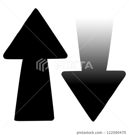 Hand-drawn black and gradient arrows 122080470